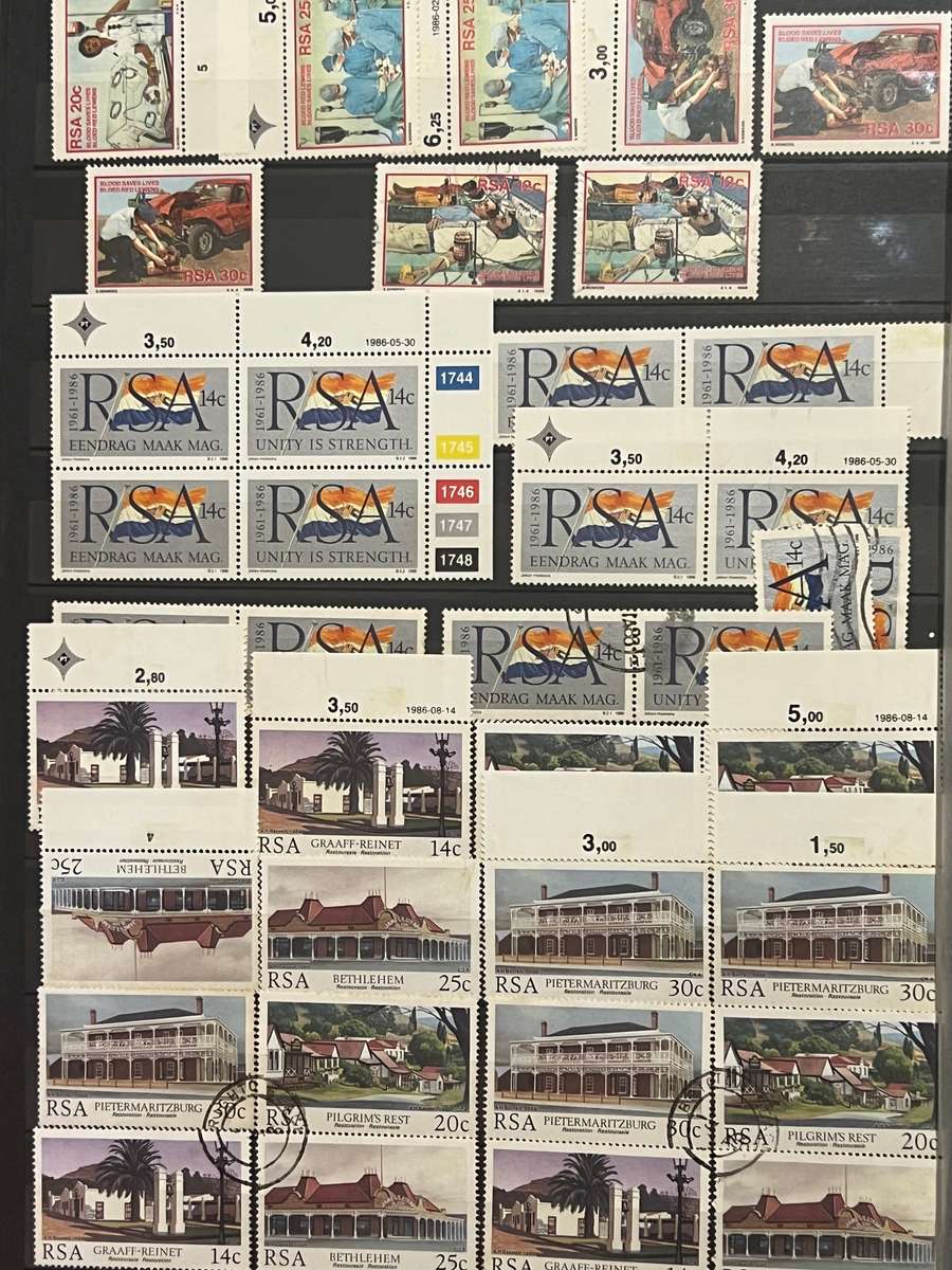 album full of South African stamps