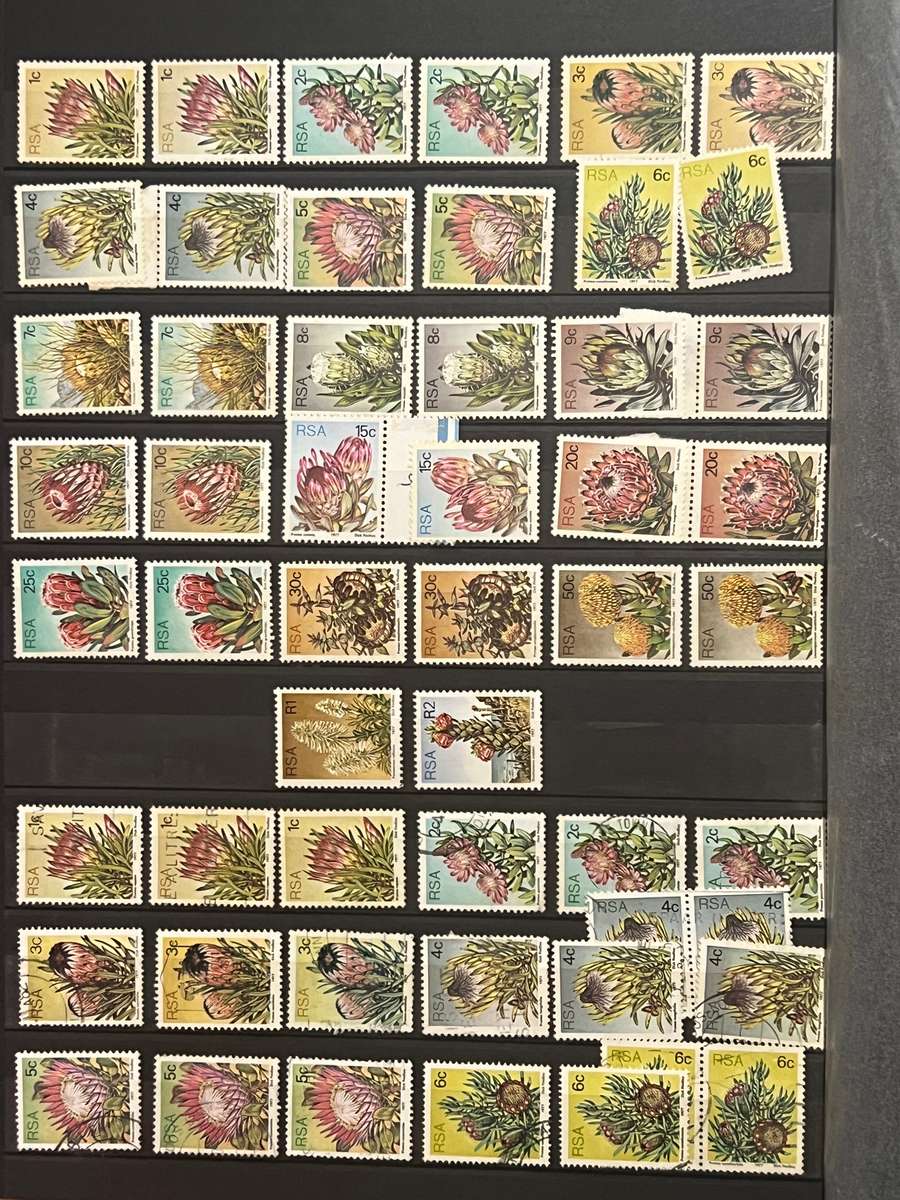 album full of South African stamps