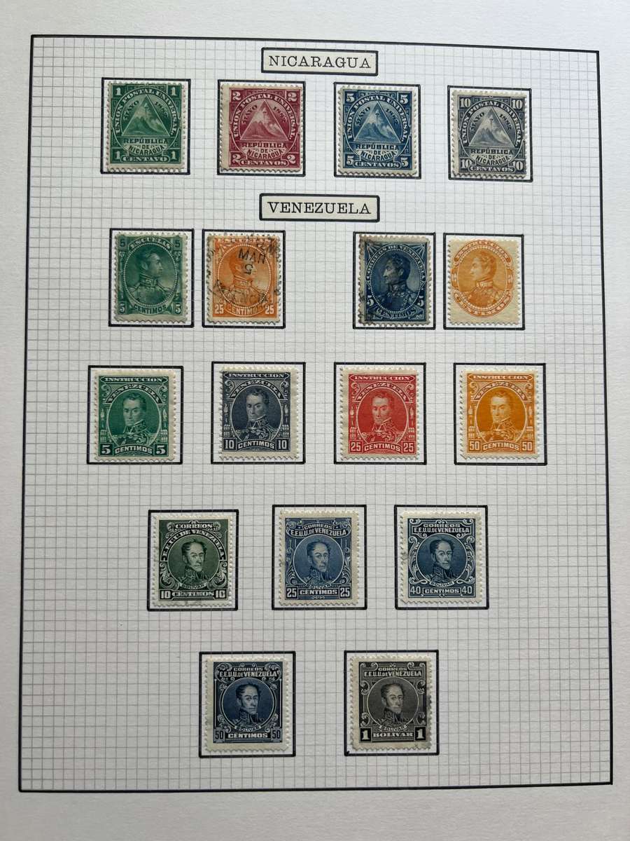 South American Stamp Album  Uruguay, Venezuela, Salvador, Nicaragua (150+ stamps)