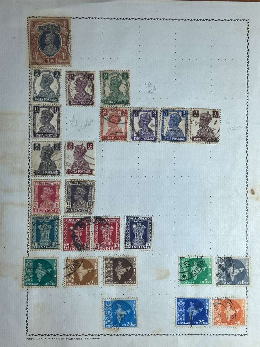 India stamp collection - BrithishRaj, princely states and independence Era