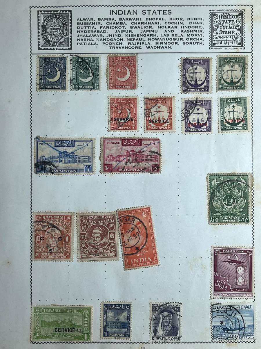 India stamp collection - BrithishRaj, princely states and independence Era