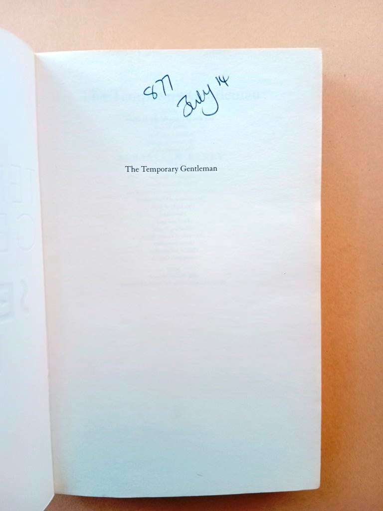 The Temporary Gentleman, Sebastian Barry