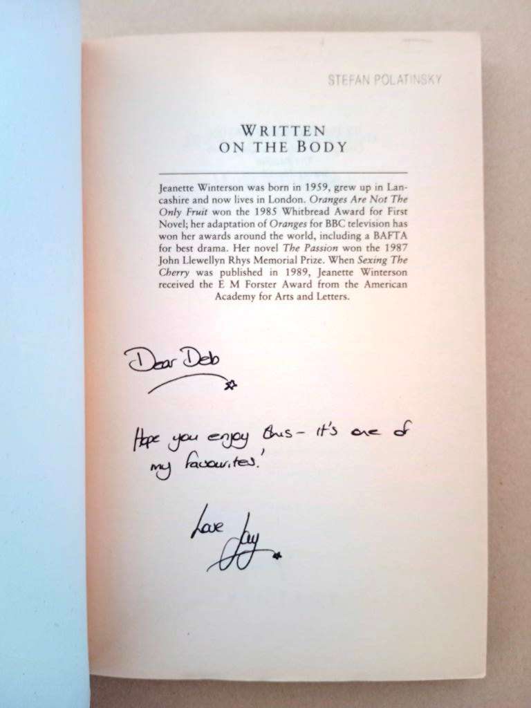 Written on the Body, Jeanette Winterson