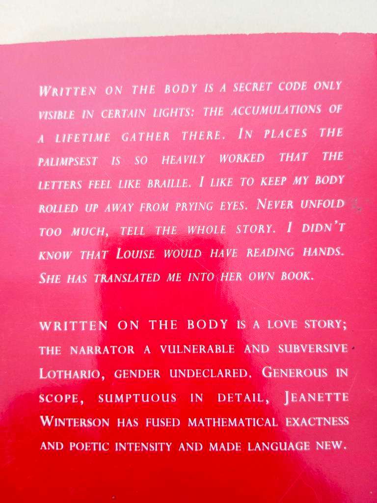 Written on the Body, Jeanette Winterson