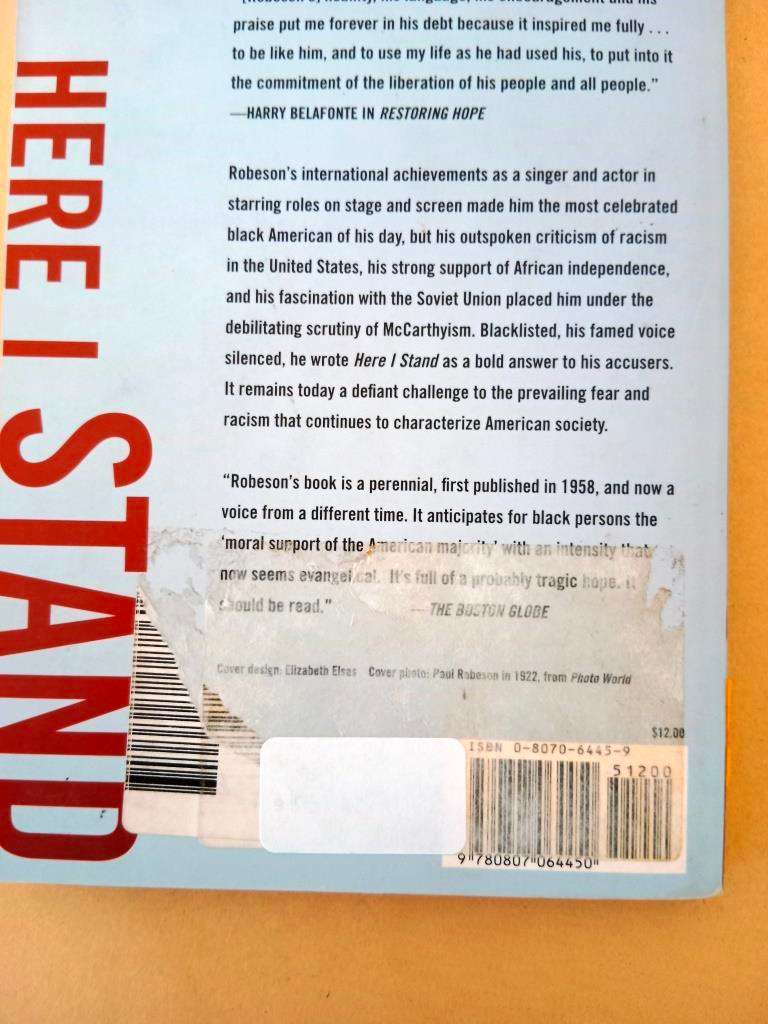 Here I Stand, Paul Robeson