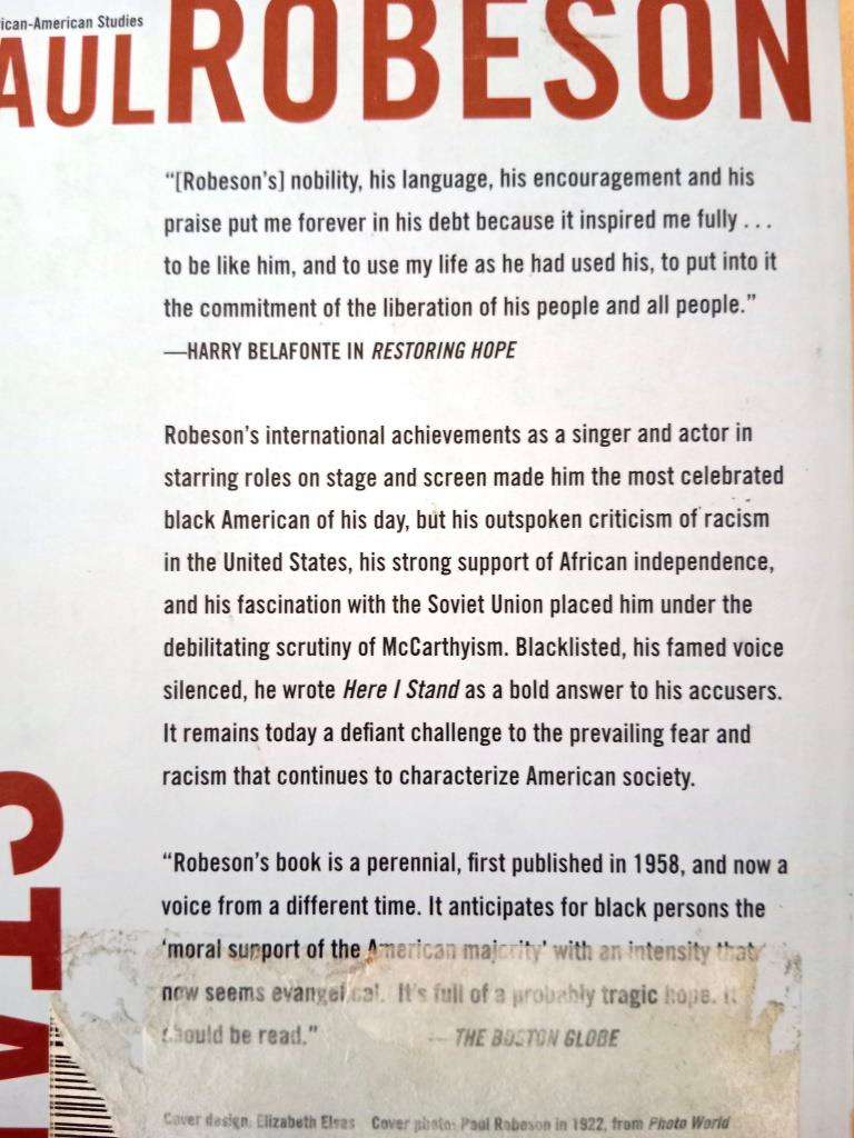 Here I Stand, Paul Robeson