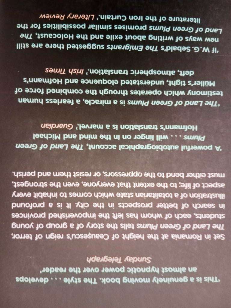 The Land of Green Plums, Herta Müller