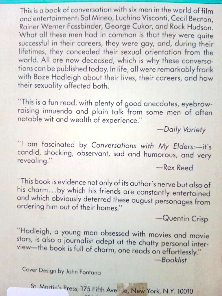 Conversations with my Elders, Boze Hadleigh