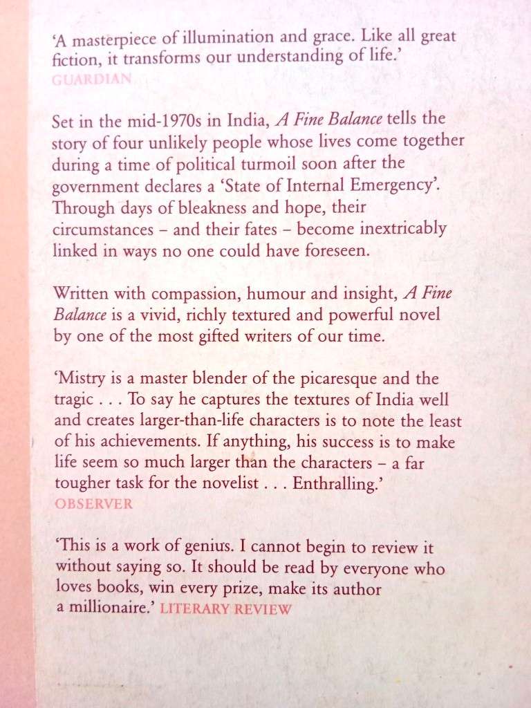 A Fine Balance, Rohinton Mistry