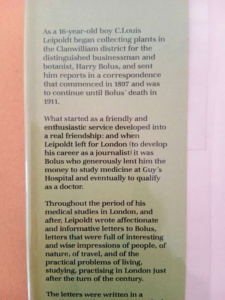 Dear Dr Bolus, C. Louis Leipoldt [Letters]