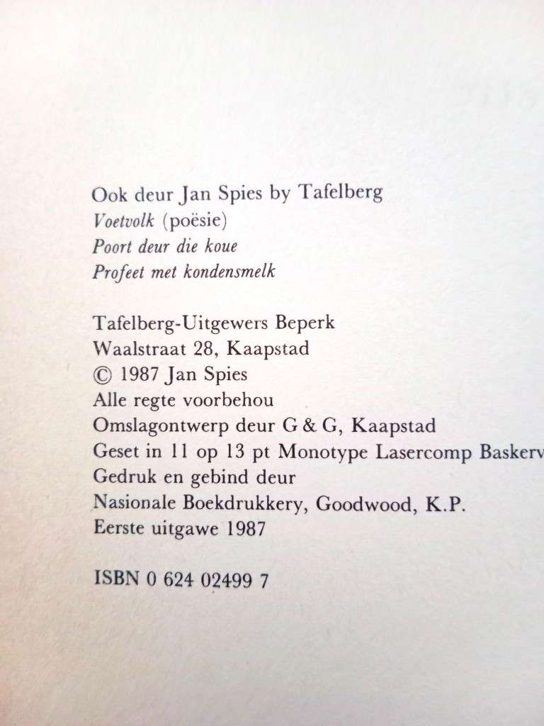 Pille vir Servette, Vertellings 4, Jan Spies