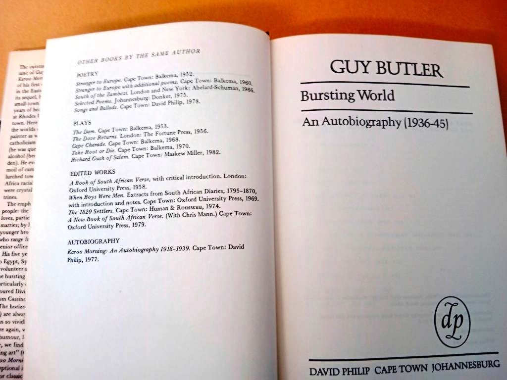 Bursting World, Guy Butler