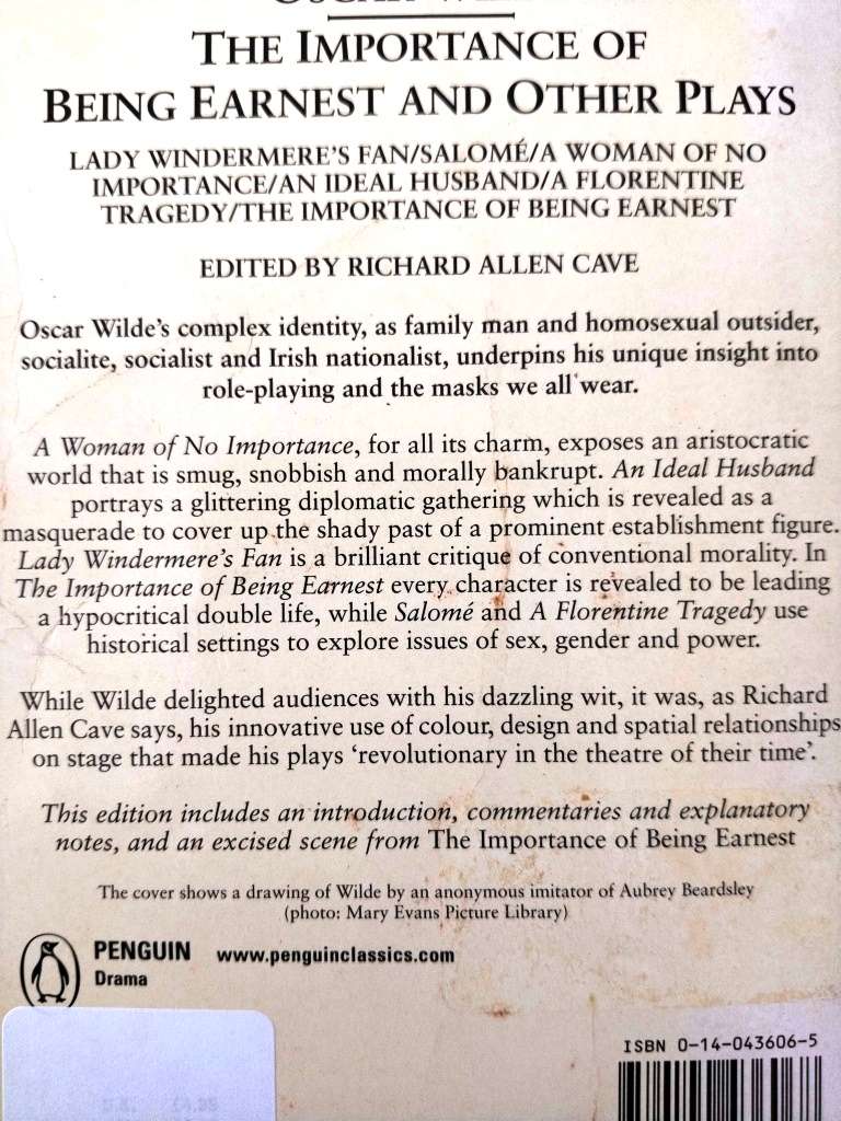 The Importance of Being Earnest and other Plays, Oscar Wilde