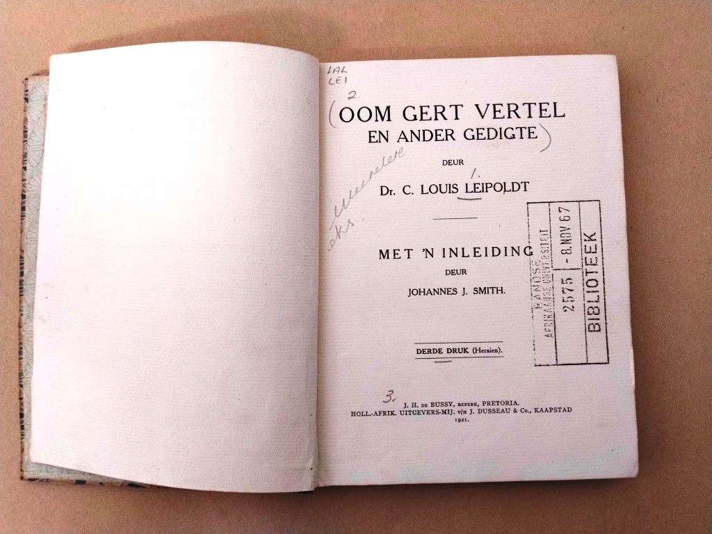 Oom Gert vertel en ander gedigte, C. Louis Leipoldt