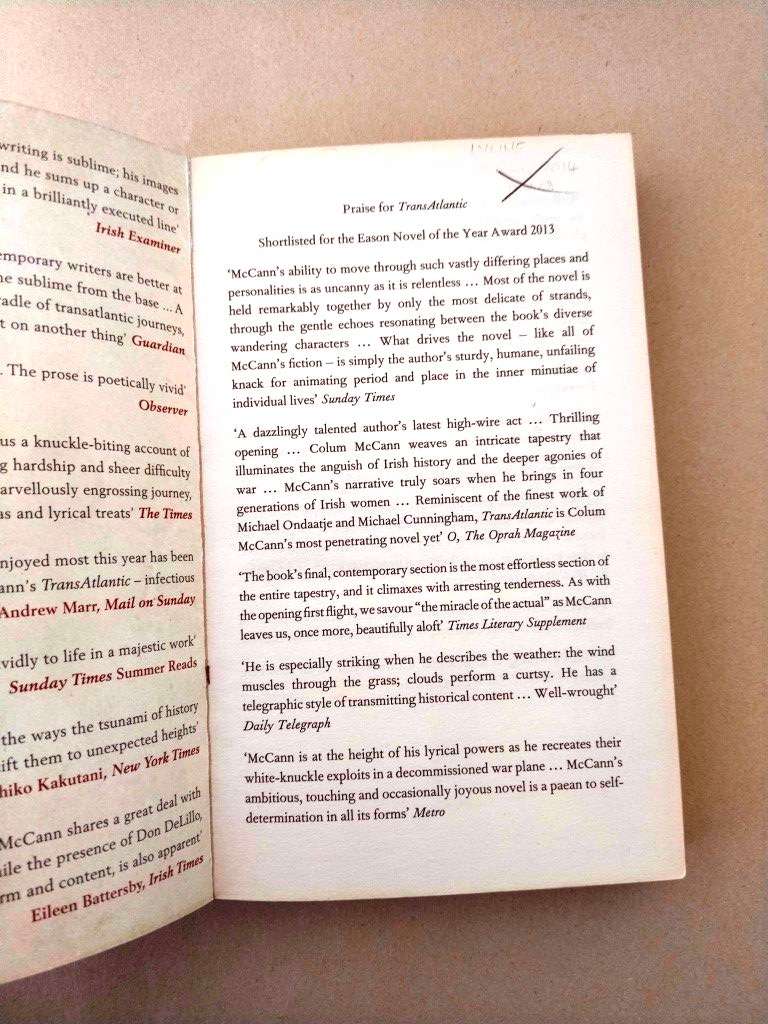 TransAtlantic, Colum McCann