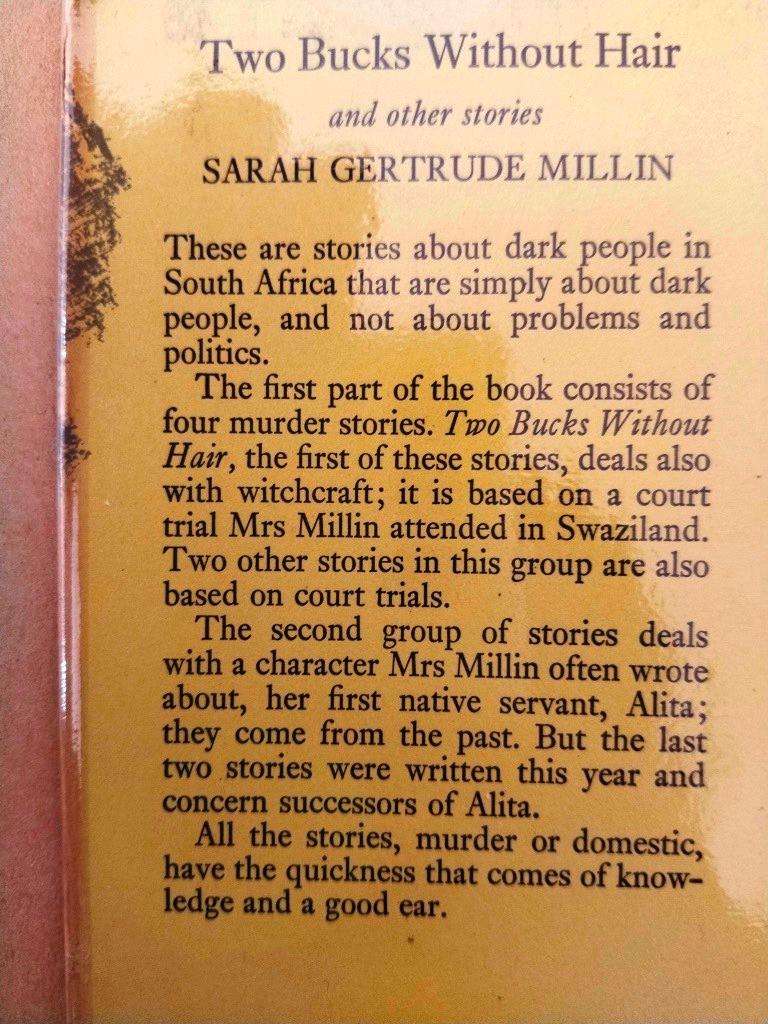'Two Bucks without Hair' and other Stories, Sarah Gertrude Millin