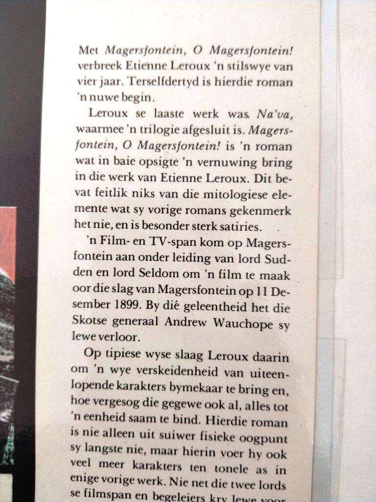 Magersfontein, O Magersfontein!, Etienne Leroux