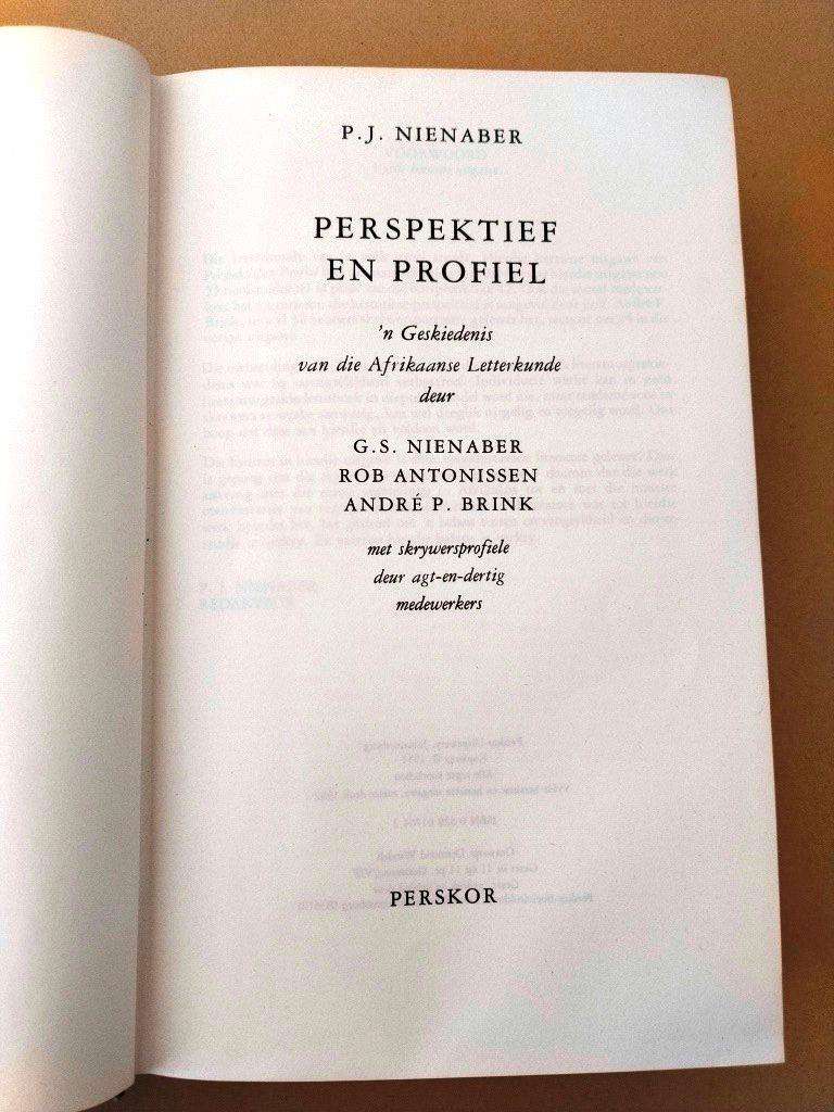Perspektief en profiel, P.J. Nienaber