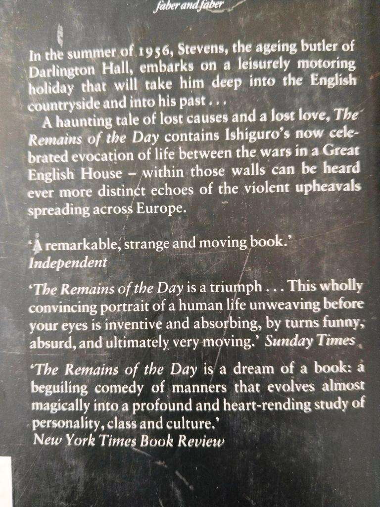 The Remains of the Day, Kazuo Ishiguro