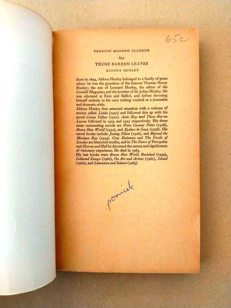 Those Barren Leaves, Aldous Huxley
