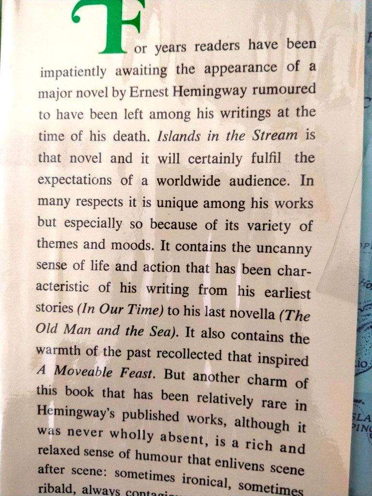 Islands in the Stream, Ernest Hemingway