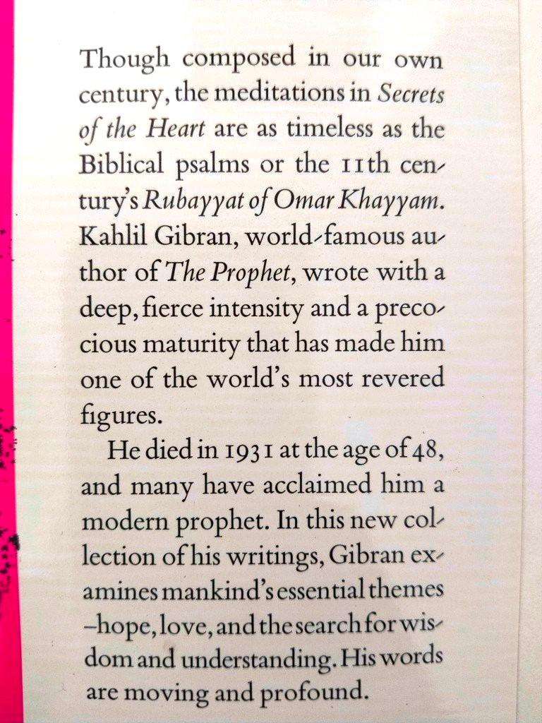 Secrets of the Heart, Meditations of Kahlil Gibran