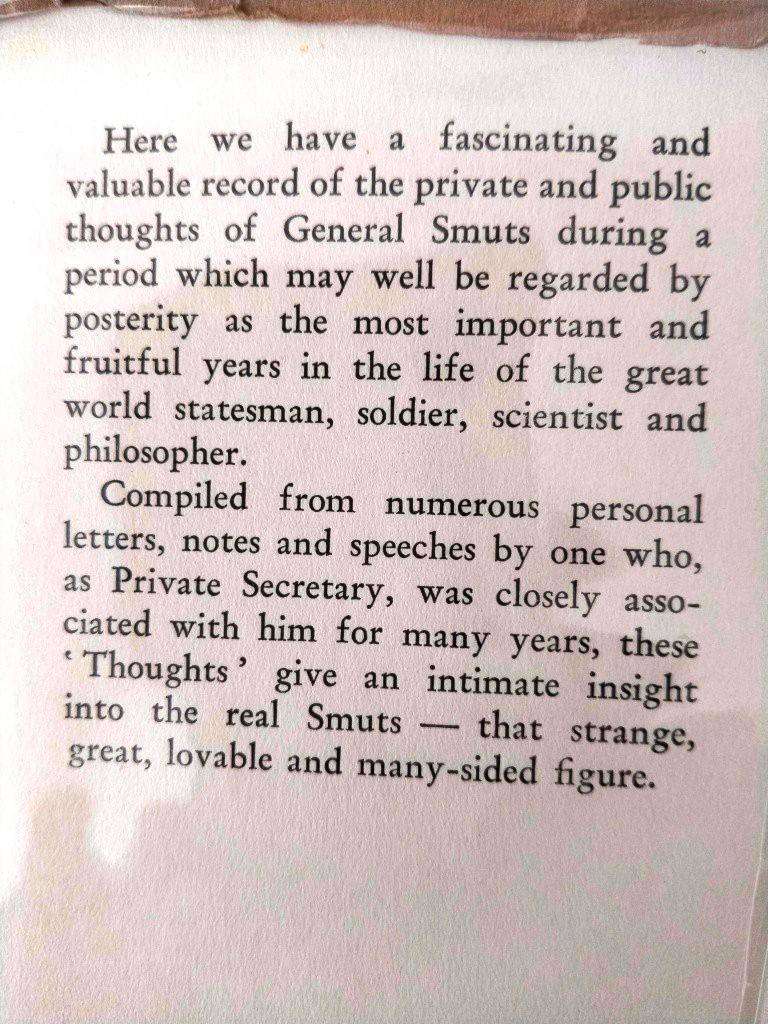 The Thoughts of General Smuts