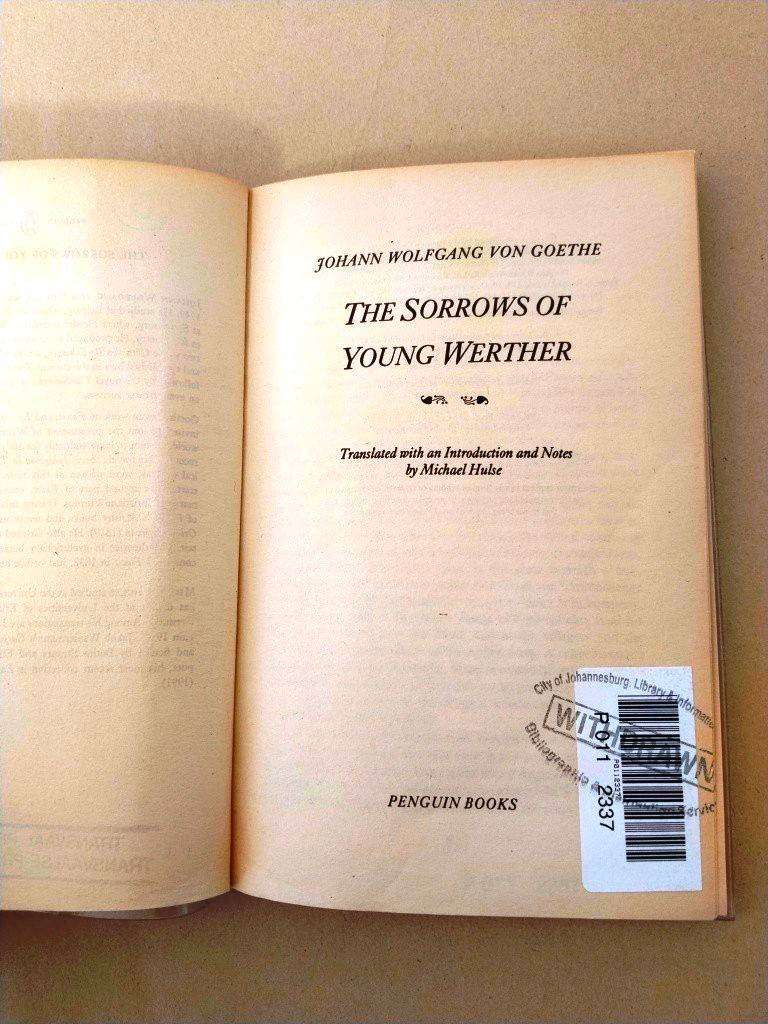 The Sorrows of Young Werther, Johann Wolfgang von Goethe
