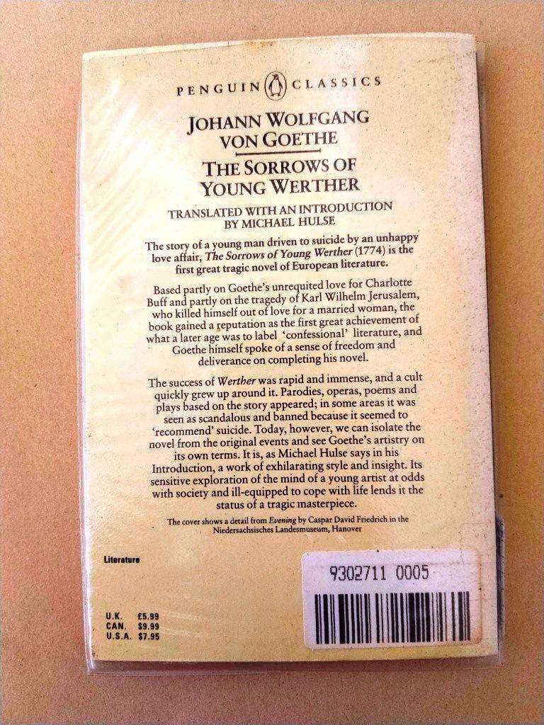 The Sorrows of Young Werther, Johann Wolfgang von Goethe