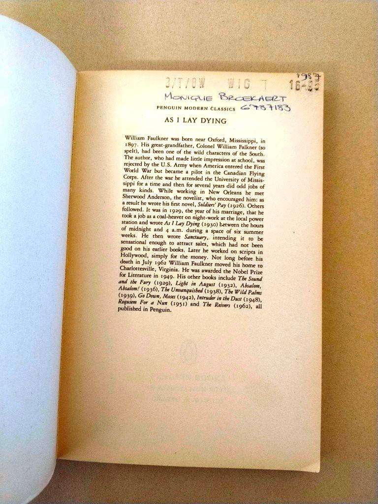 As I Lay Dying, William Faulkner