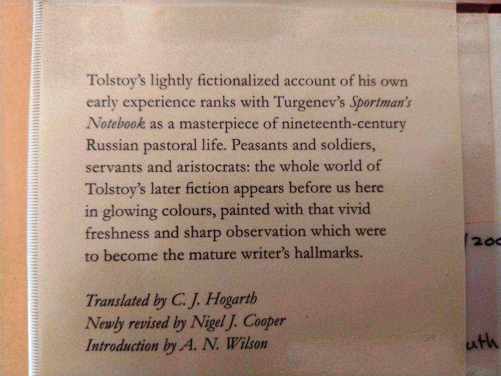 Childhood, Boyhood and Youth, Leo Tolstoy