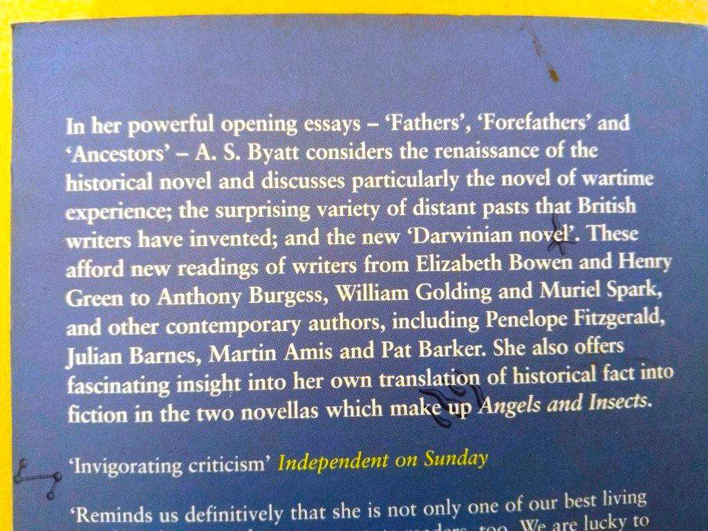 On Histories and Stories, selected essays, A.S. Byatt