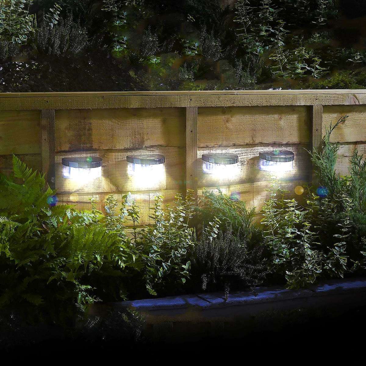 SOLAR POWERED OUTDOOR LED FENCE WALL DOOR STEP PATIO GARDEN SECURITY LIGHTING