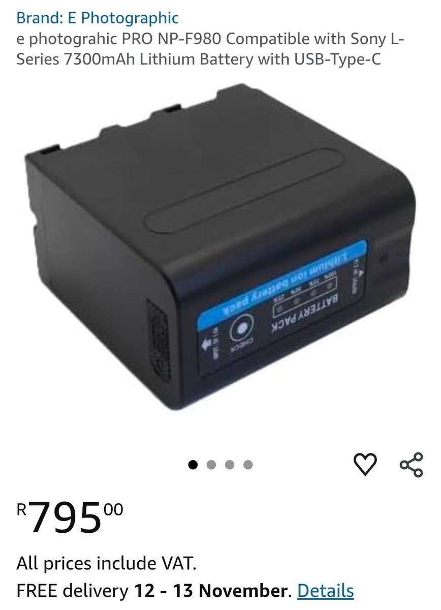 1 x NP-F980 PRO Batteries Each