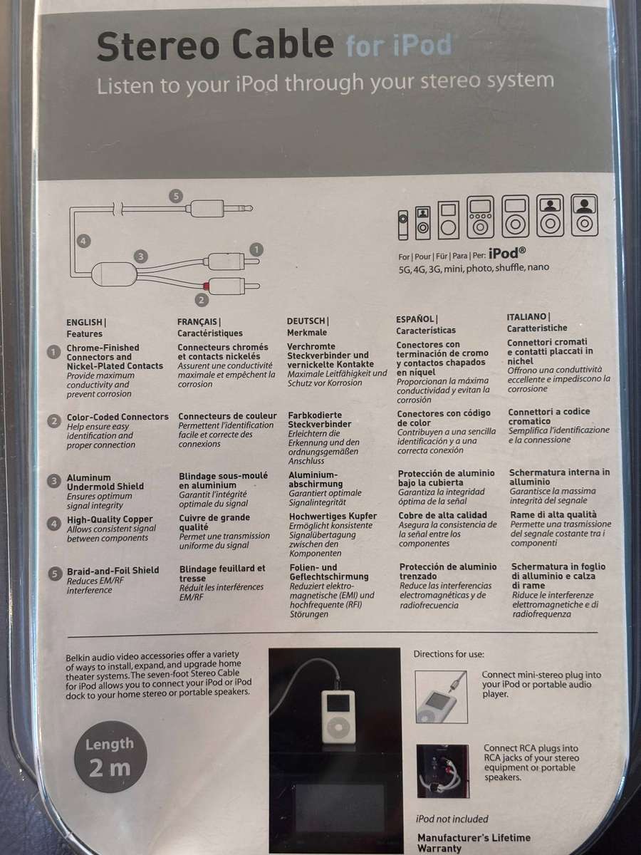 Stereo Cable for ipad belkin