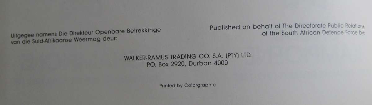 Steeds Kampioene Suid-Afrikaanse Weermag 1912-1987 Still Champions SADF 1912 - 1987