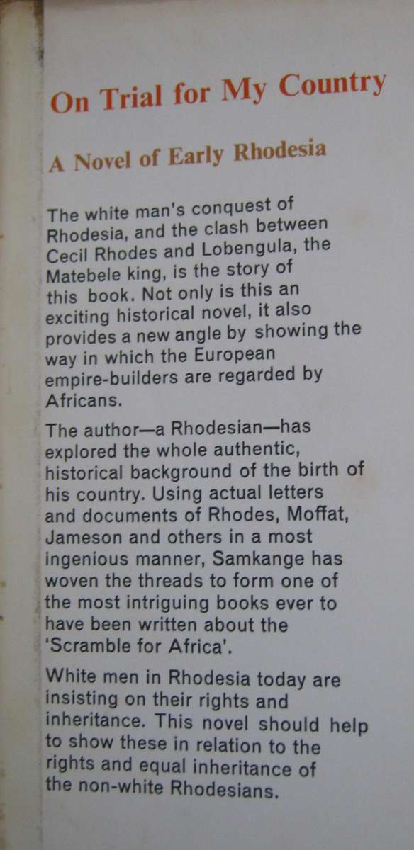 On Trial for My Country Stanlake Samkange