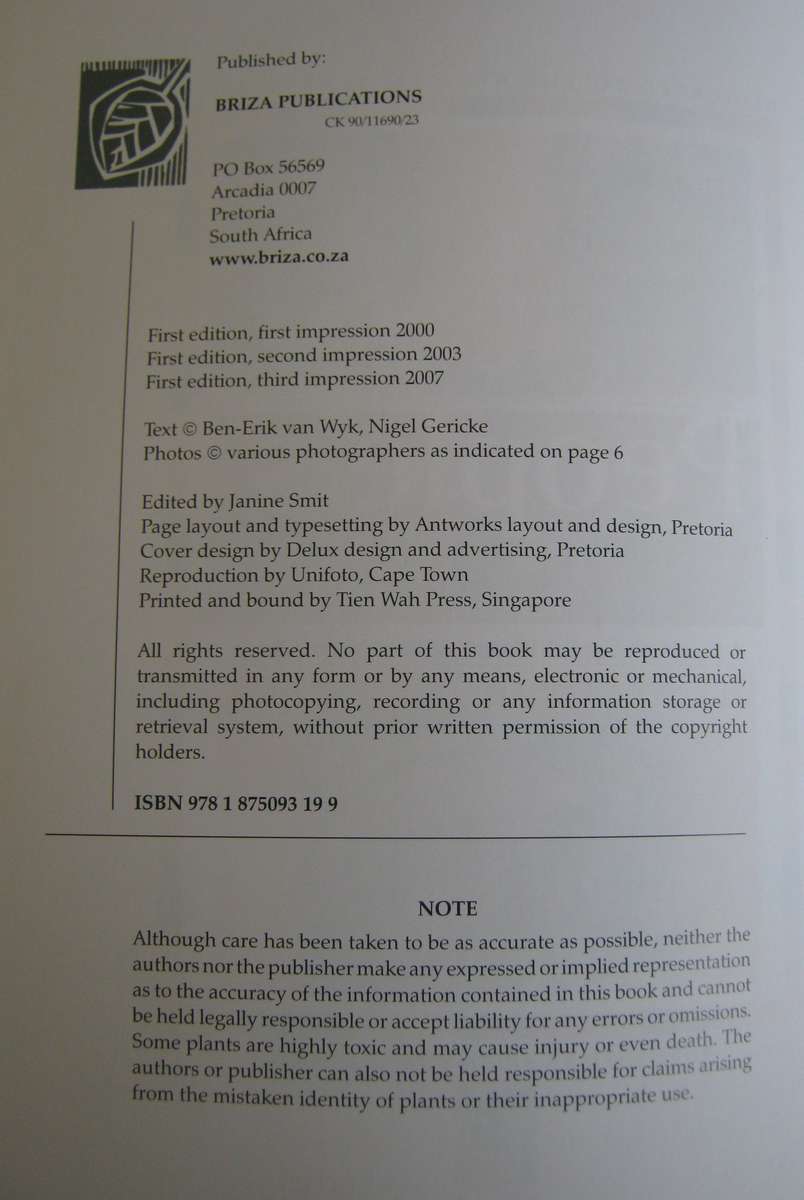 Peoples Plants  A Guide to Useful Plants of Southern Africa Ben-Erik van Wyk | Nigel Gericke