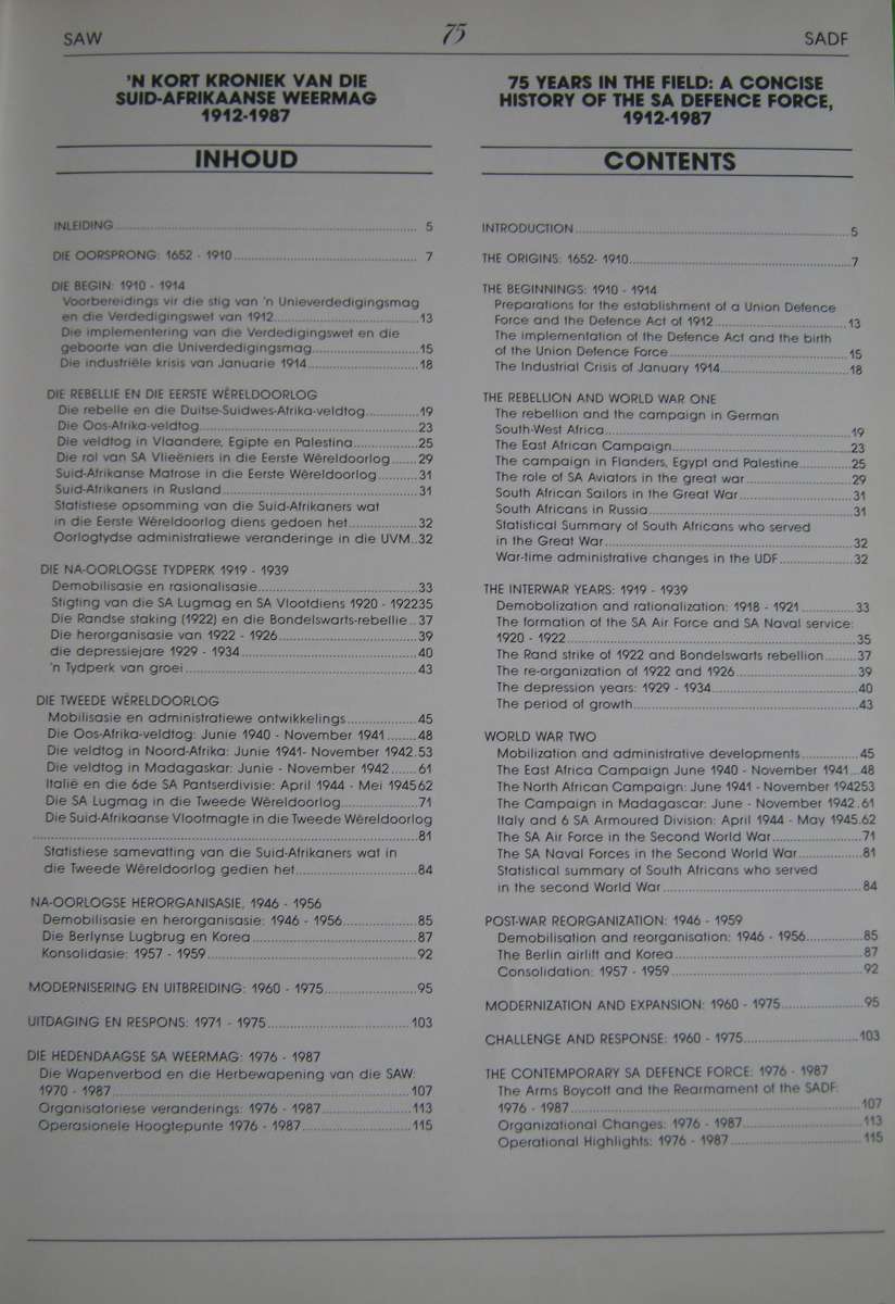 Steeds Kampioene Suid-Afrikaanse Weermag 1912-1987 Still Champions SADF 1912 - 1987