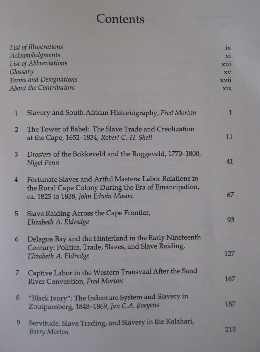 Slavery In South Africa Captive Labour on the Dutch Frontier