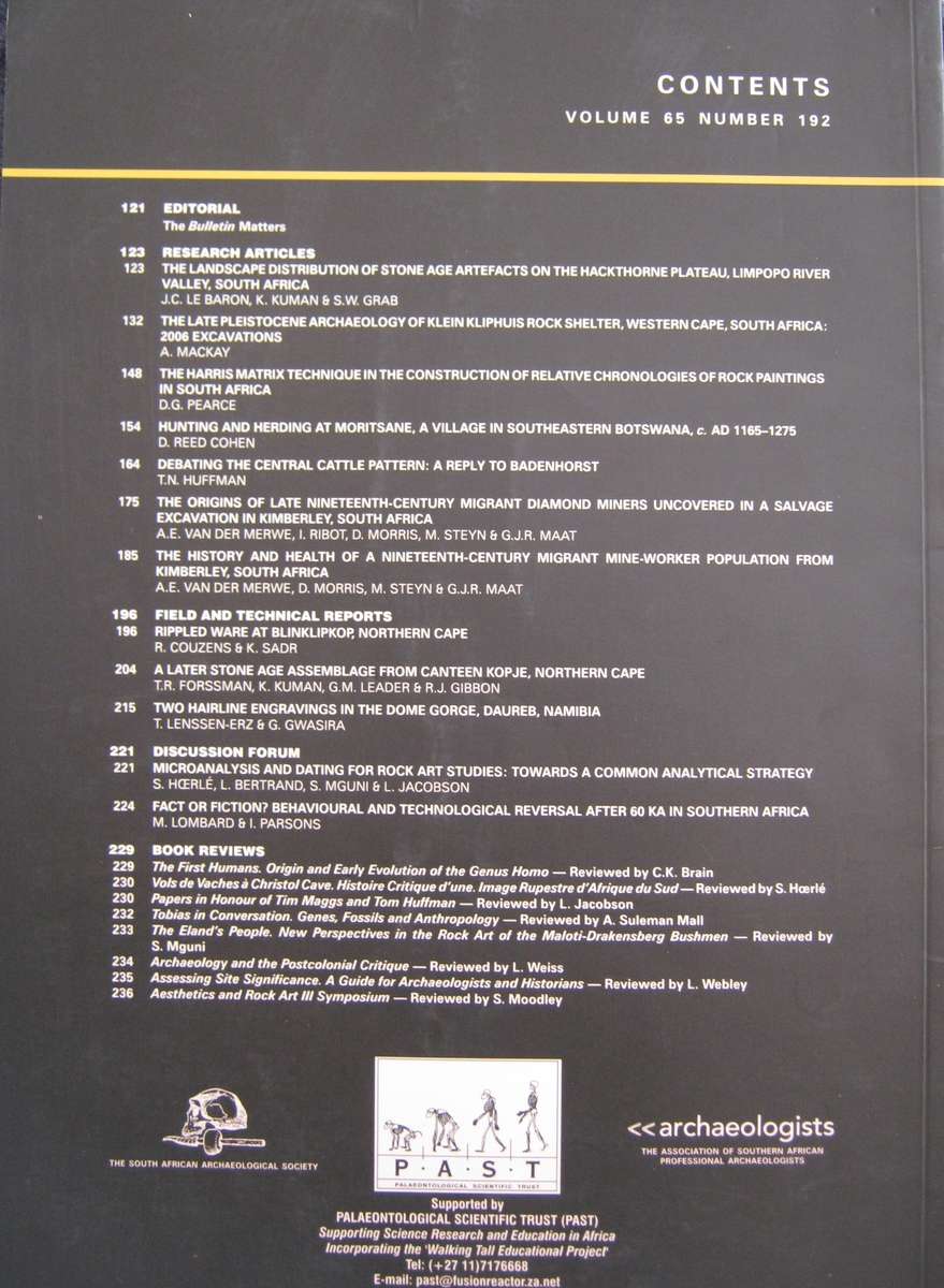 The South African Archaeological Bulletin  4 volumes