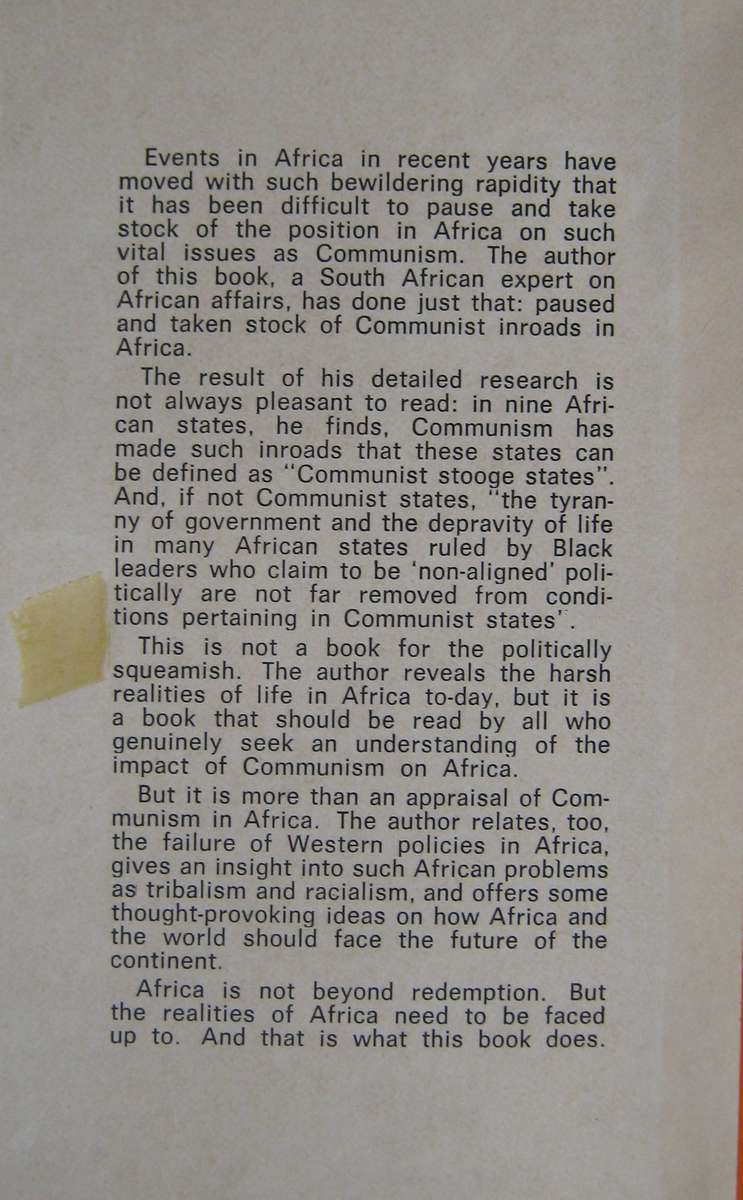 Africa and Communism A Study of Successes, Setbacks and Stooge States F R Metrowich