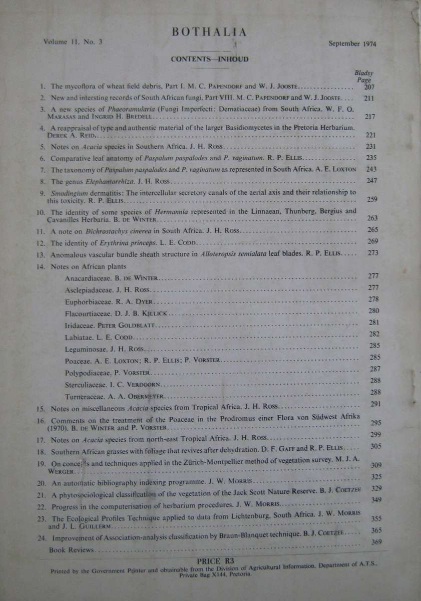 Bothalia  Six Volumes