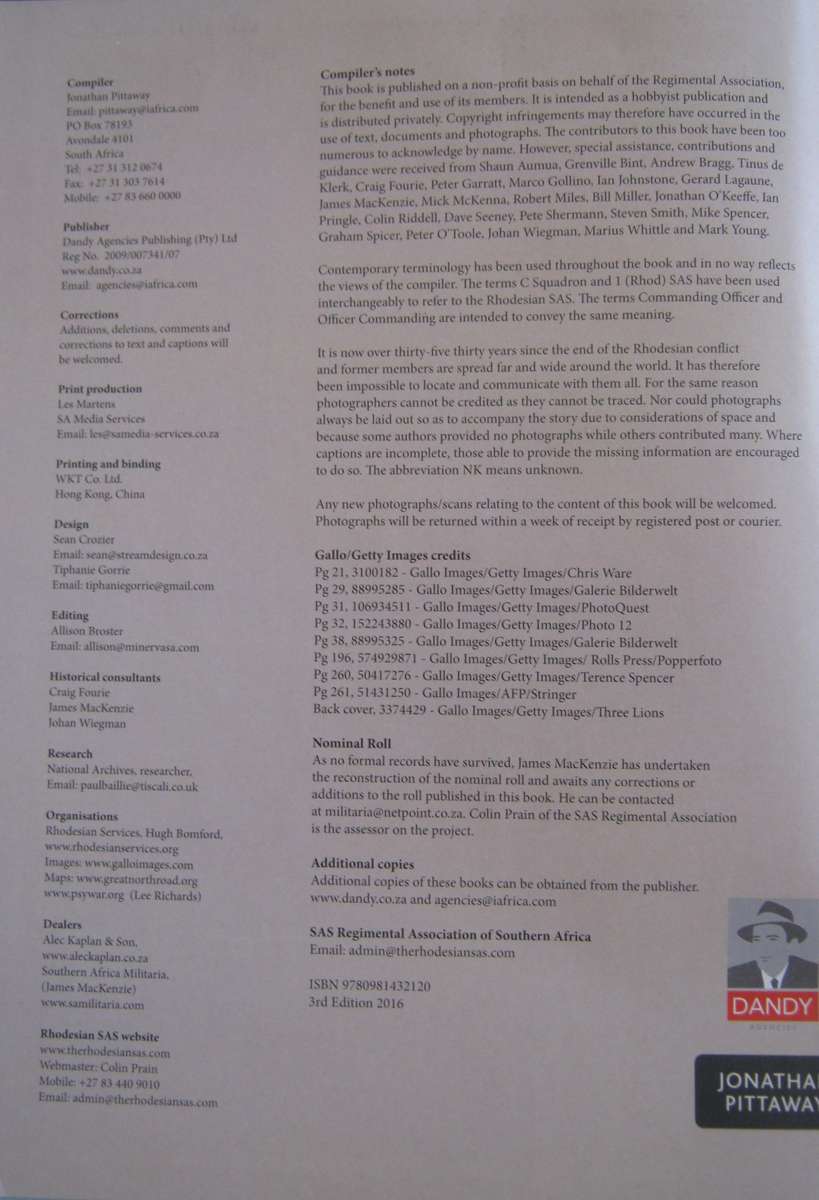 Rhodesia Special Air Service The Men Speak  Jonathan Pittaway Signed