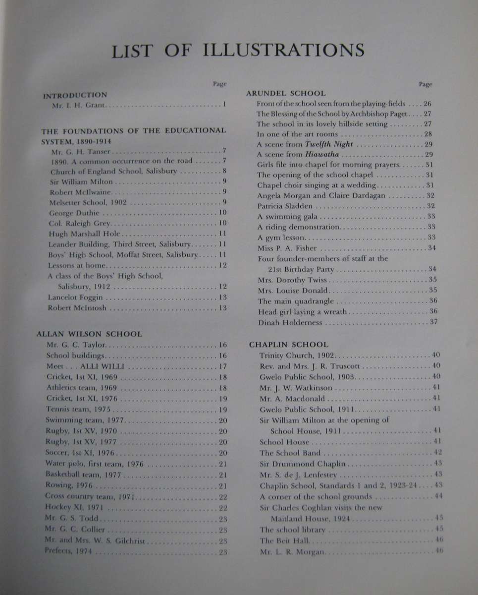 Some Renowned Rhodesian Senior Schools 1892 -1979 Edited by I P MacLaren