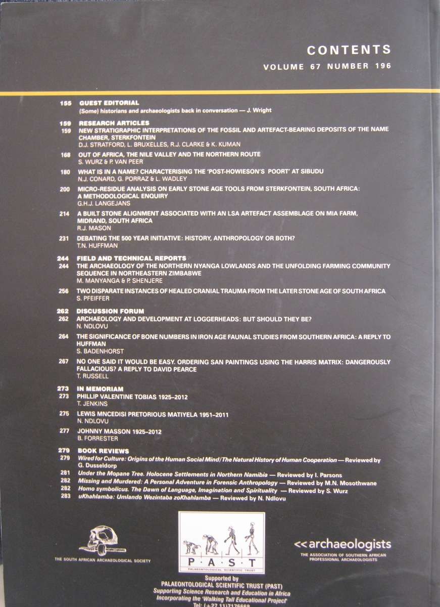 The South African Archaeological Bulletin  4 volumes
