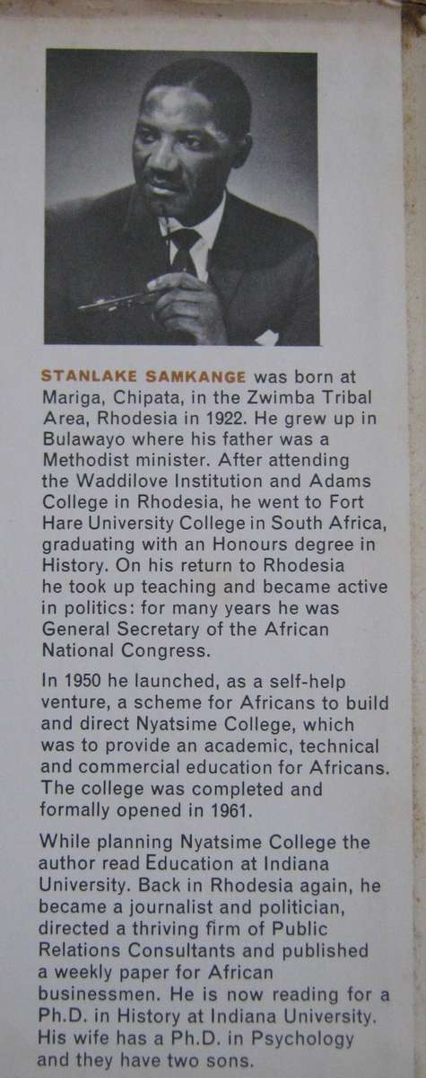 On Trial for My Country Stanlake Samkange