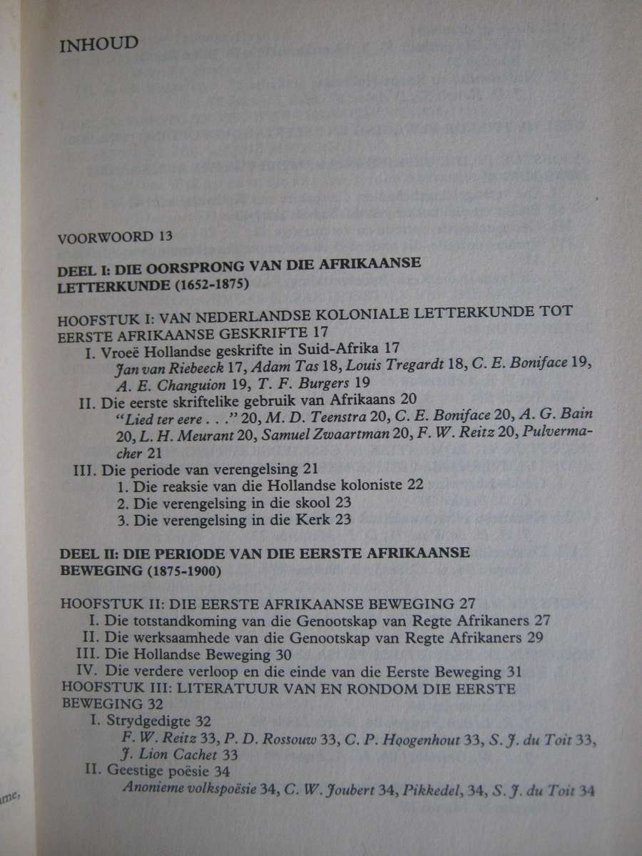 Die Afrikaanse Literatuur 1652-1987 J C Kannemeyer  P