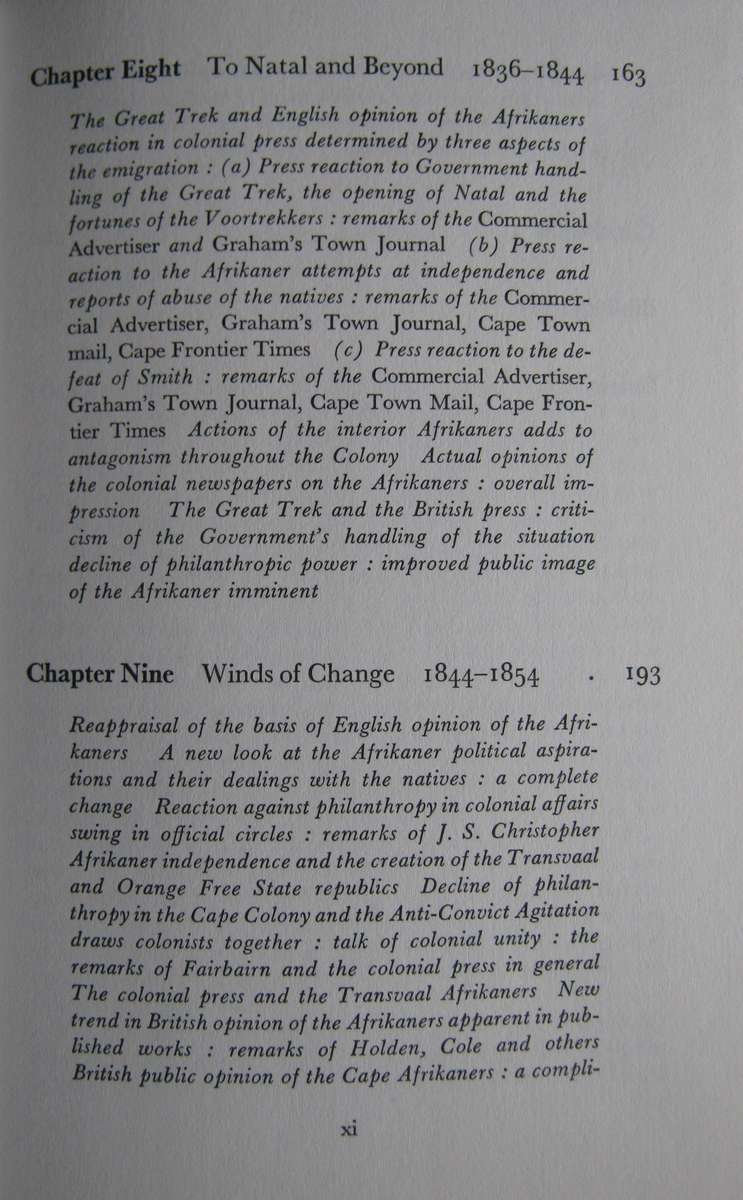 The Afrikaner - as Viewed by the English 1795-1854 M Streak