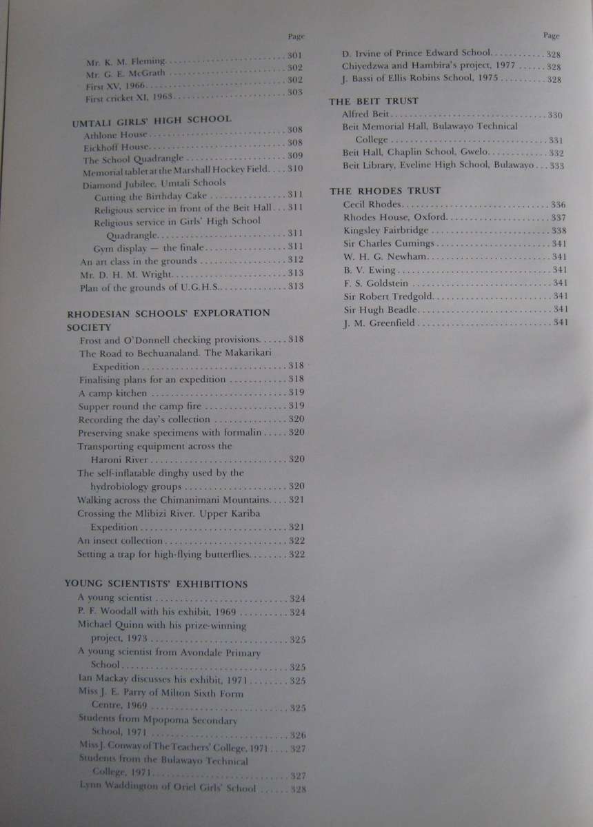 Some Renowned Rhodesian Senior Schools 1892 -1979 Edited by I P MacLaren
